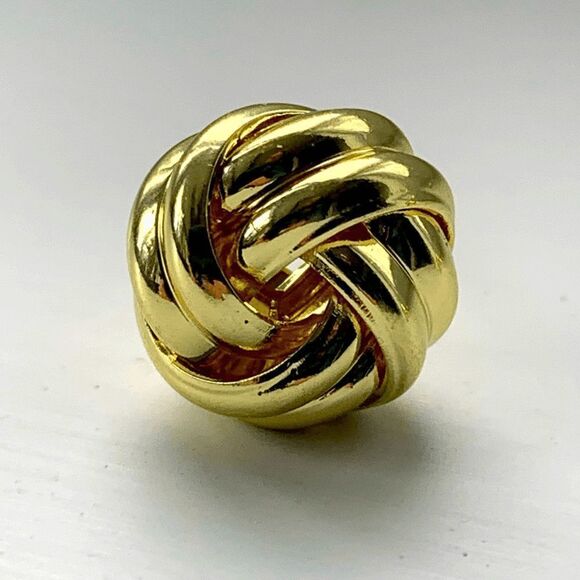 Petite Gold Tone Love Knot Studs – Polished, Lightweight, Minimalist Earrings - Picture 4 of 7